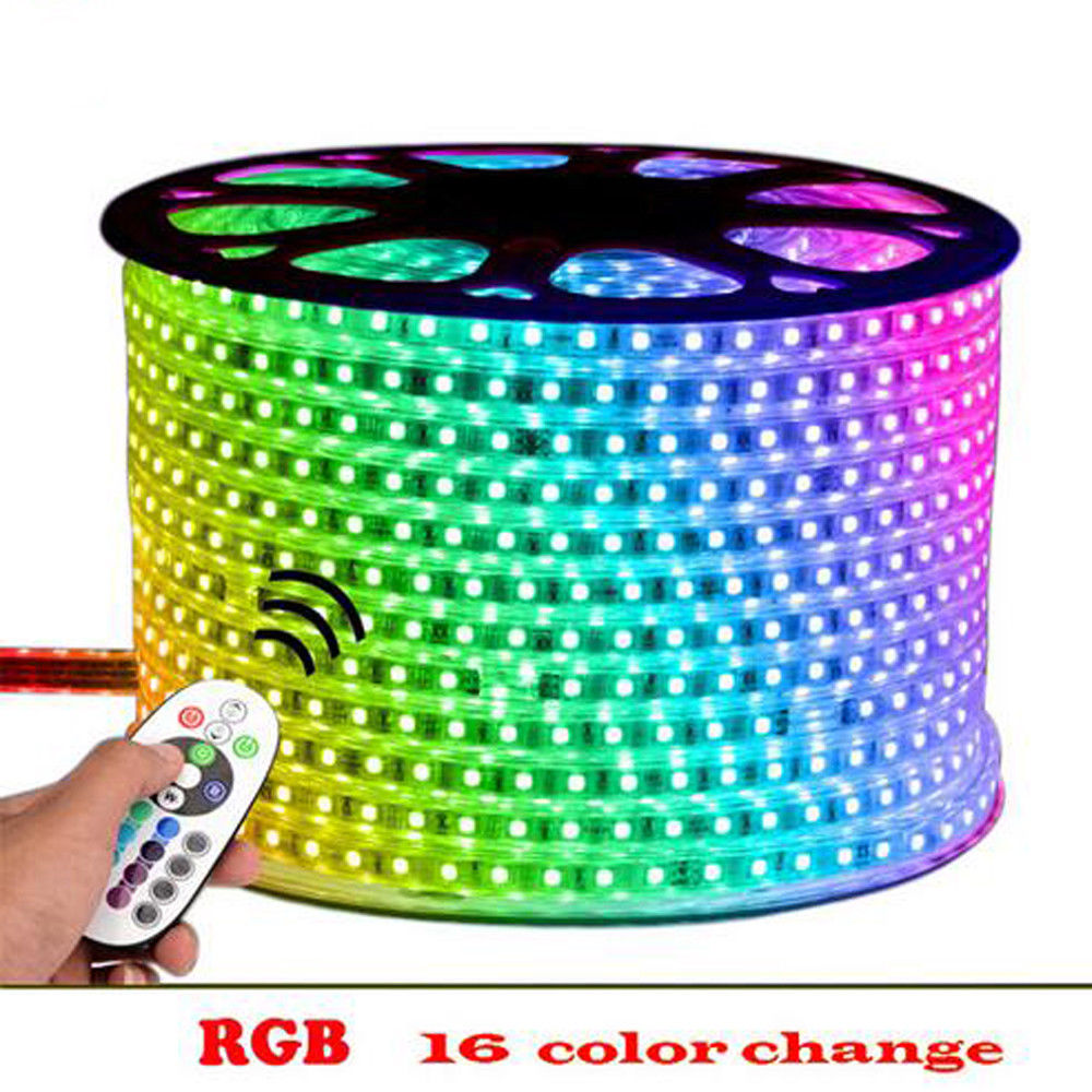 Waterproof Commercial RGB LED Strip Light 5050 Colour Changing 110V Rope string