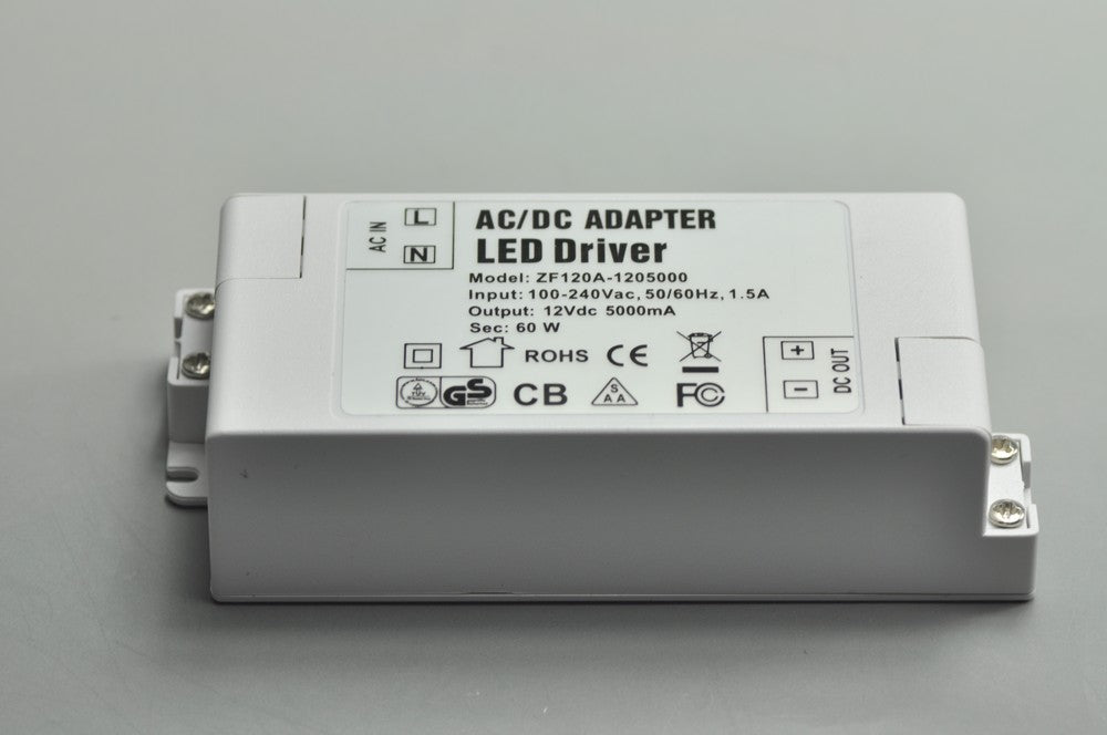 60 Watt LED Power Supply 12V 5000mA LED Power Supplies UL Certification For LED Strips LED Light