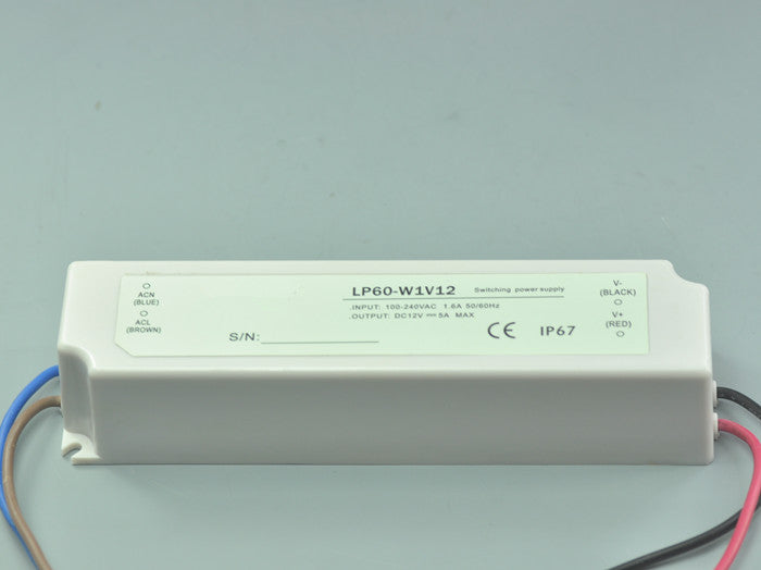 60 Watt LED Power Supply 12V 5A LED Power Supplies Waterproof IP67 For LED Strips LED Light
