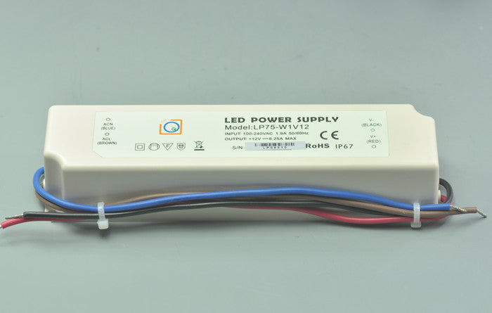 75 Watt LED Power Supply 12V 6.25A LED Power Supplies Waterproof IP67 For LED Strips LED Light