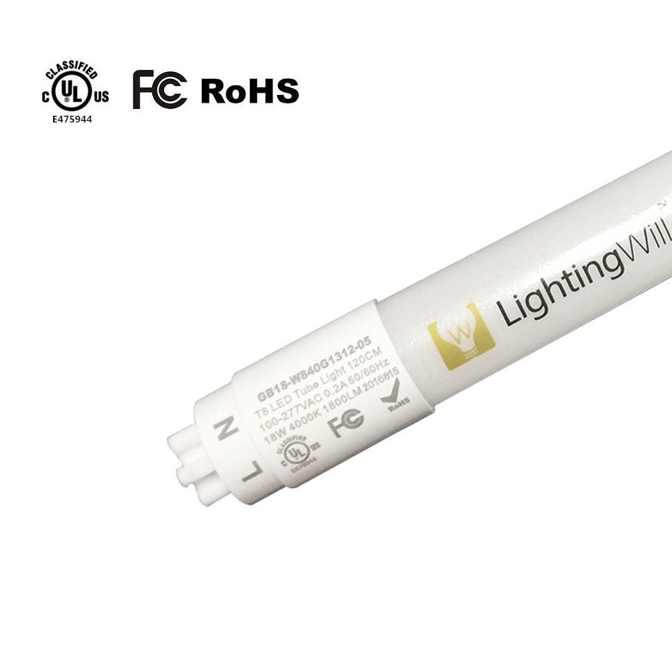 Freeshipping 10pcs * UL Listed T8 LED Tube Light 4FT 18W LED Bulb (45W Fluorescent Tube Equivalent), 1800LM, Daylight White 5000K, Nano Shell, Frosted Cover, Single Ended Power, G13 Lighting Fixture