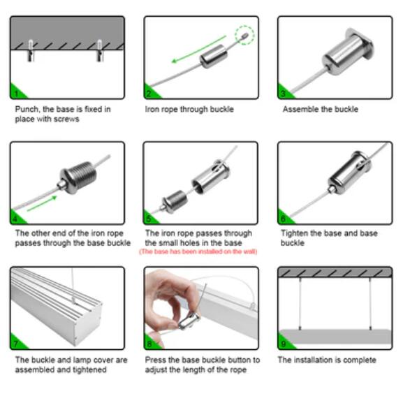 2 Pack H10075 Big Aluminum Extrusion Channel for Suspension Mounting Linear Office Lighting System
