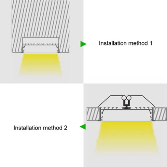 2 Pack H15050 Big Aluminum Extrusion Channel for Flush Mounting Linear Office Lighting System