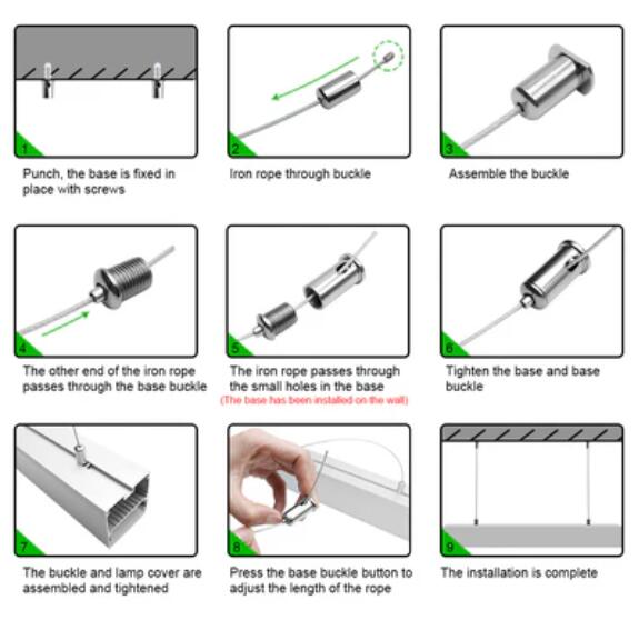 5 Pack H5050 Big Aluminum Extrusion Channel for Suspension Mounting Linear Office Lighting System