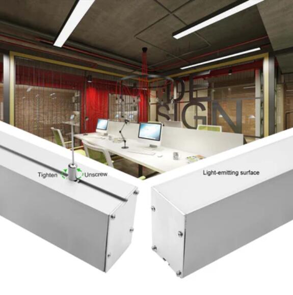 2 Pack H5075 Big Aluminum Extrusion Channel for Suspension Mounting Linear Office Lighting System