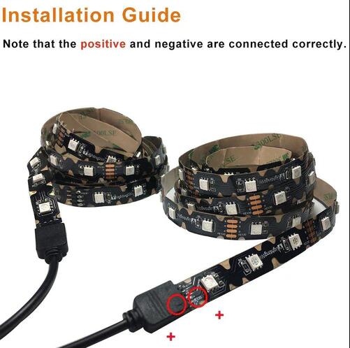 S-Shape Bias Lighting for HDTV -3.3ft/1M and 6.6ft/2M RGB LED Backlight Strip 12V Powered Bendable Strip Kit for Flat Screen TV LCD, Desktop Monitors. No Need to Cut.