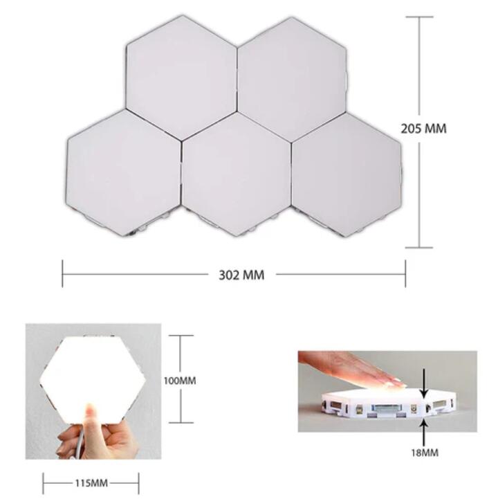 10 Pack Hexagonal LED Wall Light, DIY Modular Touch Sensitive Lights LED Night Light