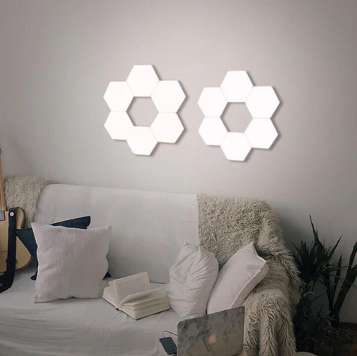 10 Pack Hexagonal LED Wall Light, DIY Modular Touch Sensitive Lights LED Night Light