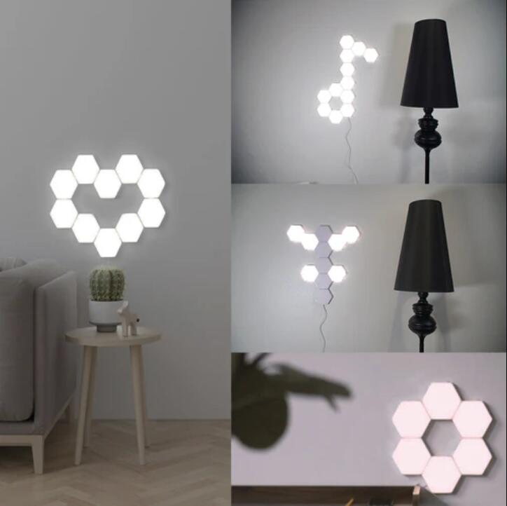 10 Pack Hexagonal LED Wall Light, DIY Modular Touch Sensitive Lights LED Night Light