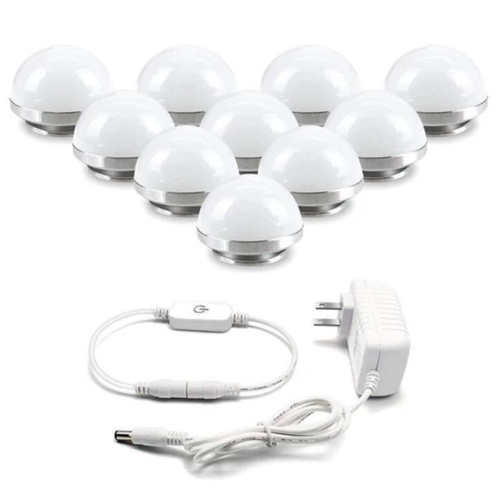 Hollywood Style LED Vanity Mirror Lights Kit with 10 Dimmable Medium Size Light Bulbs, Perfect for Makeup Vanity Table Set in Dressing Room