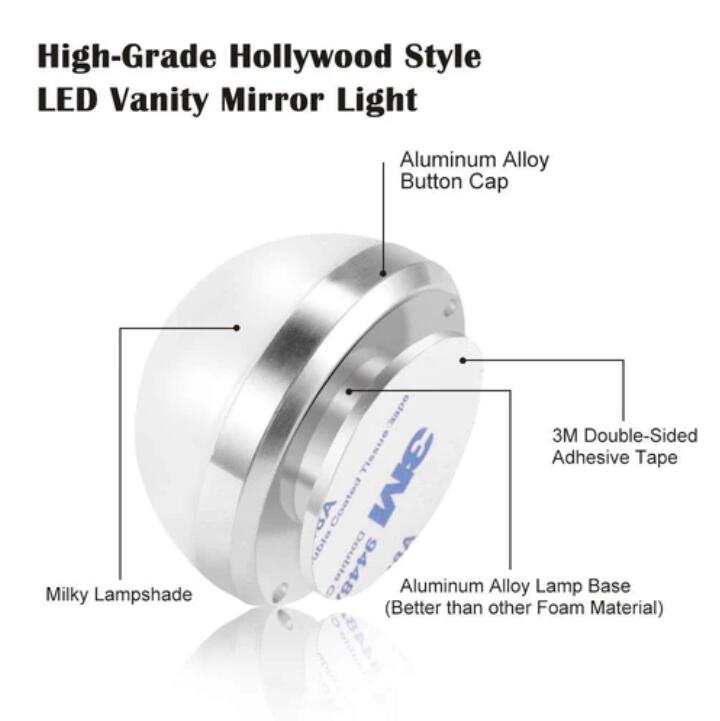 Hollywood Style LED Vanity Mirror Lights Kit with 10 Dimmable Medium Size Light Bulbs, Perfect for Makeup Vanity Table Set in Dressing Room