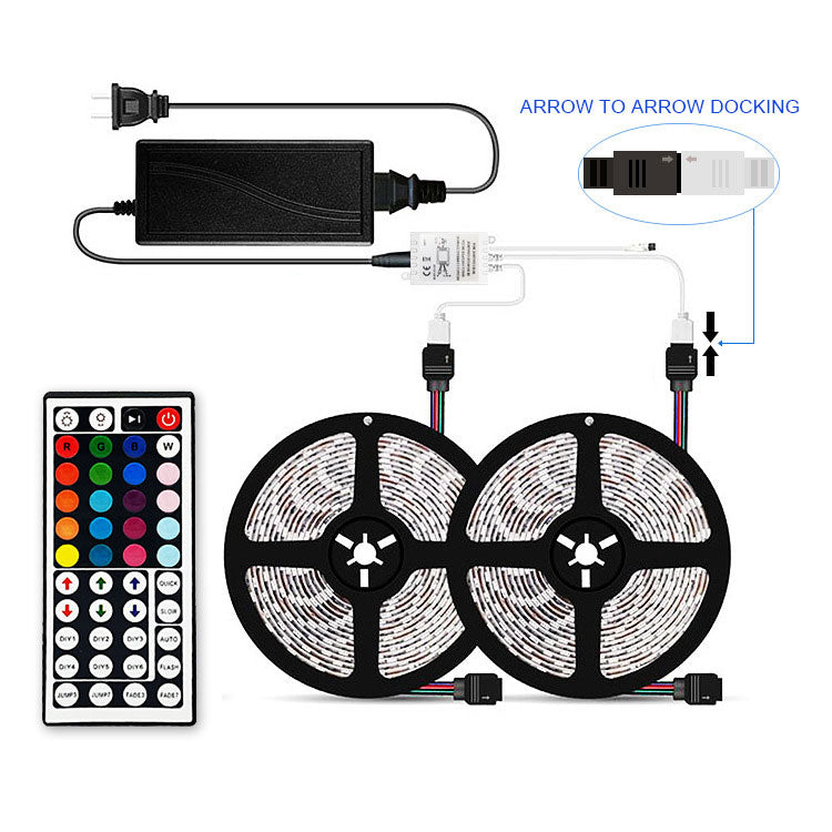 12V 5050LED RGB 44 KEY INFRAED IR REMOTE CONTROL STRIP LIGHT 150LEDS/METER 12V5050 LOW VOLTAGE HIGH BRIGHTNESS STRIP LIGHT 5M (16.4FT) 300LEDS  5050STRIP LIGHTSS