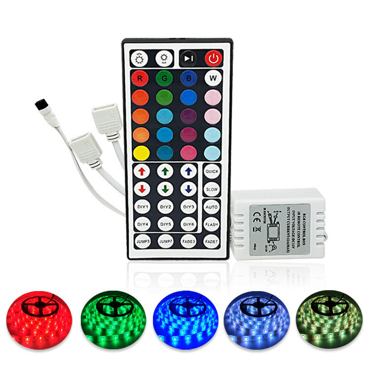 12V 5050LED RGB 44 KEY INFRAED IR REMOTE CONTROL STRIP LIGHT 150LEDS/METER 12V5050 LOW VOLTAGE HIGH BRIGHTNESS STRIP LIGHT 5M (16.4FT) 300LEDS  5050STRIP LIGHTSS