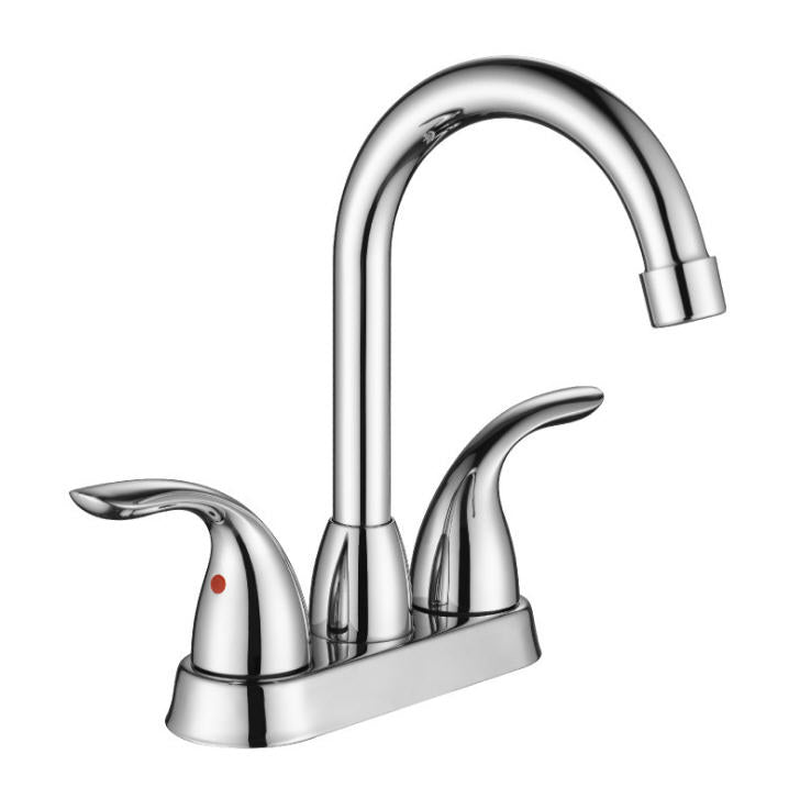 Sliver Bathroom Sink Faucets 2 Hole Cold and Hot All-brass Faucets