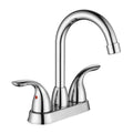 Sliver Bathroom Sink Faucets 2 Hole Cold and Hot All-brass Faucets