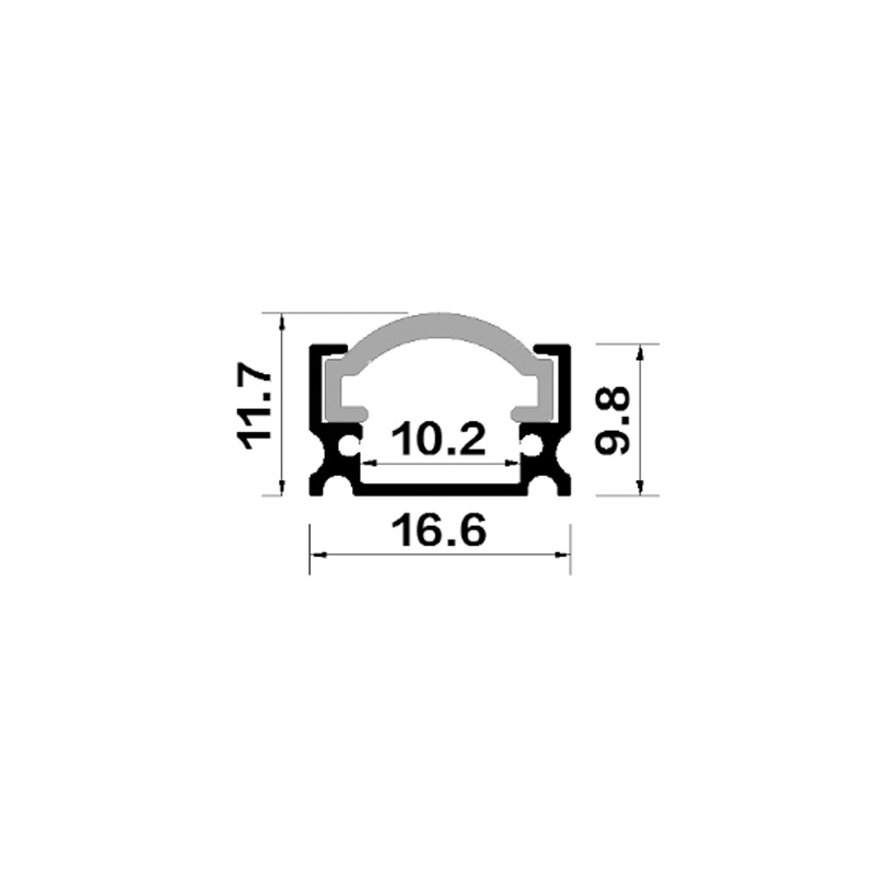 Shadowless butt hard light bar cabinet light shell line light aluminum aluminum groove 1710