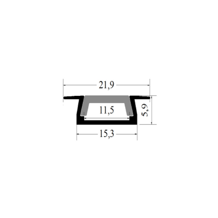 1506 embedded installation convenient seamless docking cabinet office line light hard light strip aluminum groove shell kit