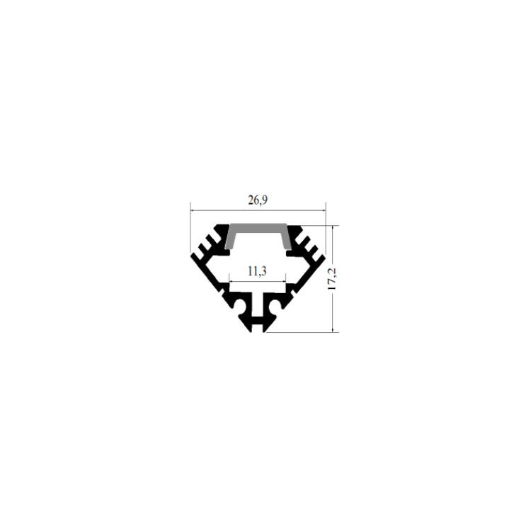 V-type 1919 triangular aluminum groove line light hard light bar aluminum groove shell kit
