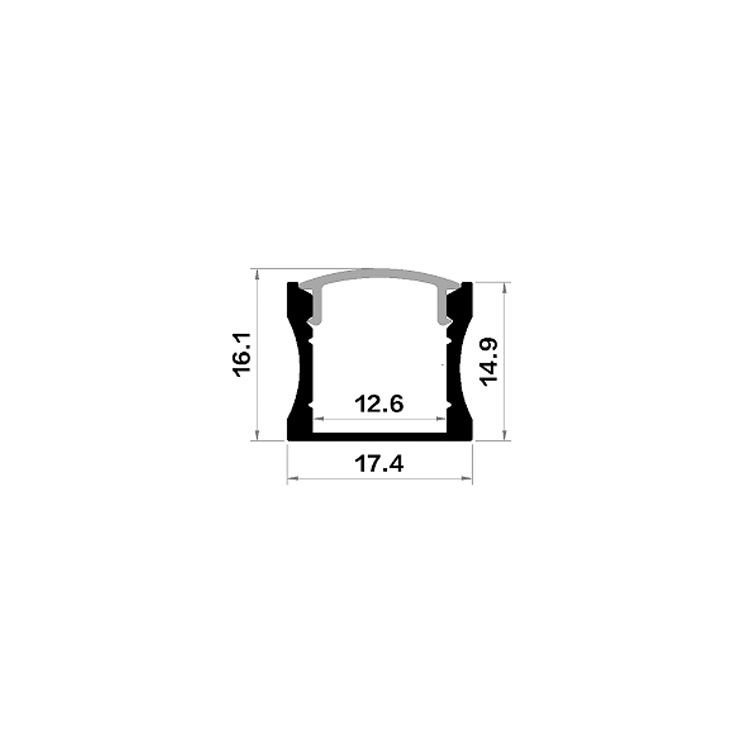 1715 Line Light Aluminum Hard Light Bar Aluminum Slot Shell Kit PC Extrusion