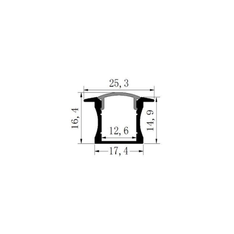 1815 inner empty high no spot embedded installation PCB12mm wide bottom line light aluminum groove shell kit