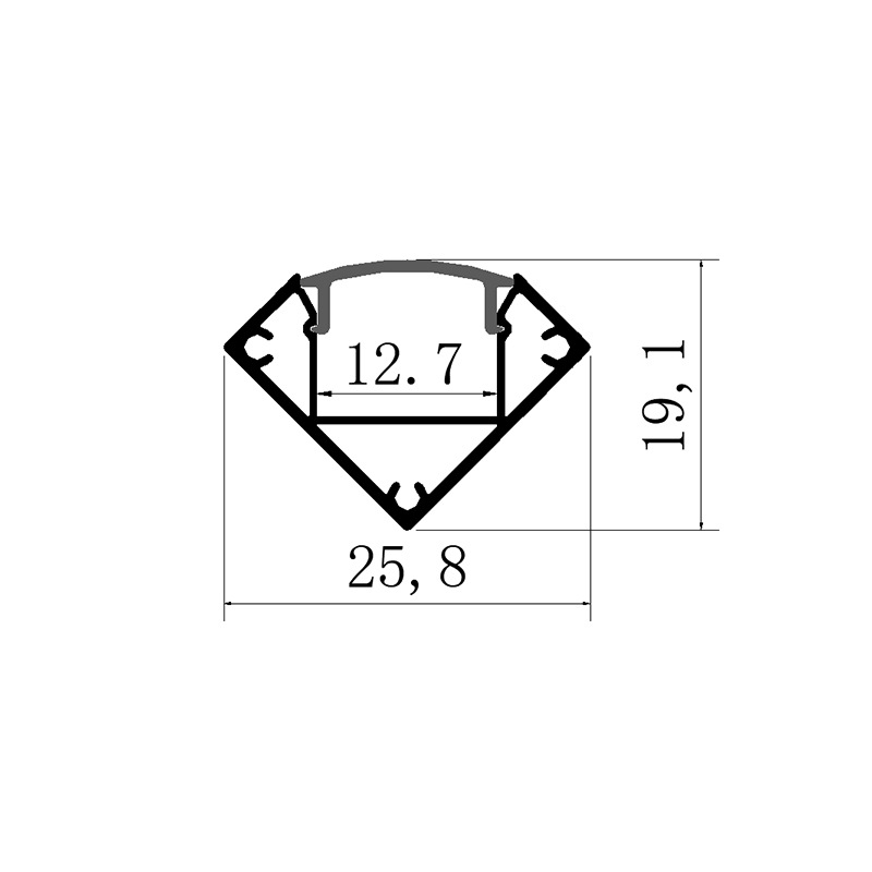 V-type 1818 aluminum groove with PCB12 high line light hard light bar aluminum groove shell kit