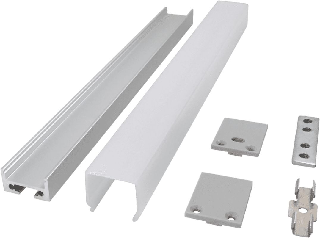 2027LED square PC three-sided light-emitting linear light hard light strip aluminum shell kit