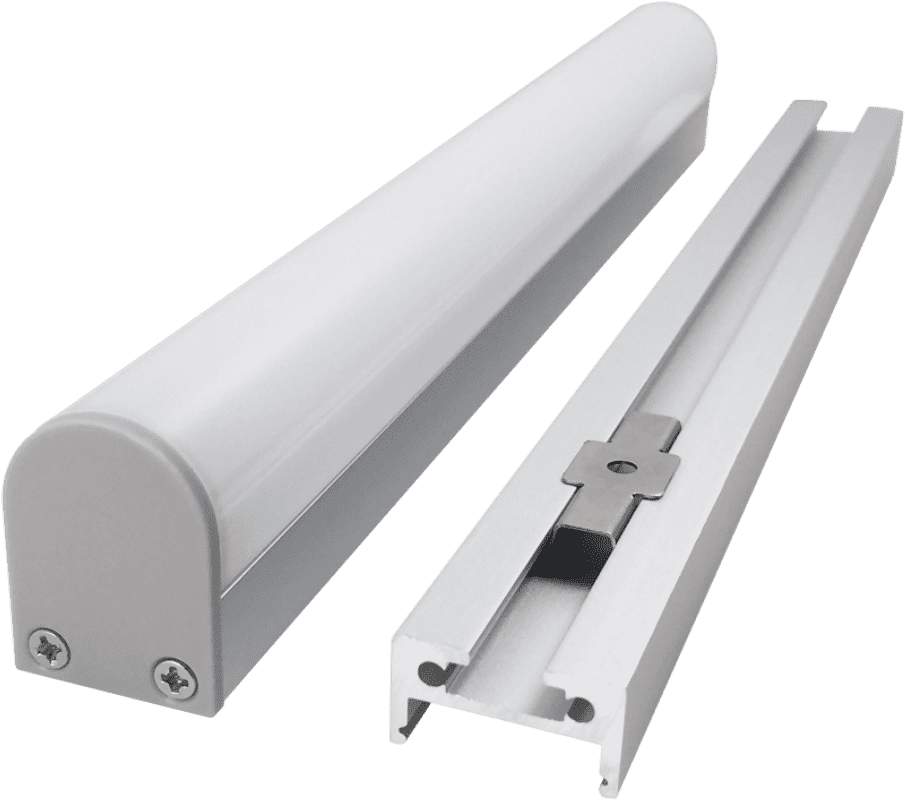 2027LED round PC three-sided light-emitting linear light hard light bar aluminum shell kit