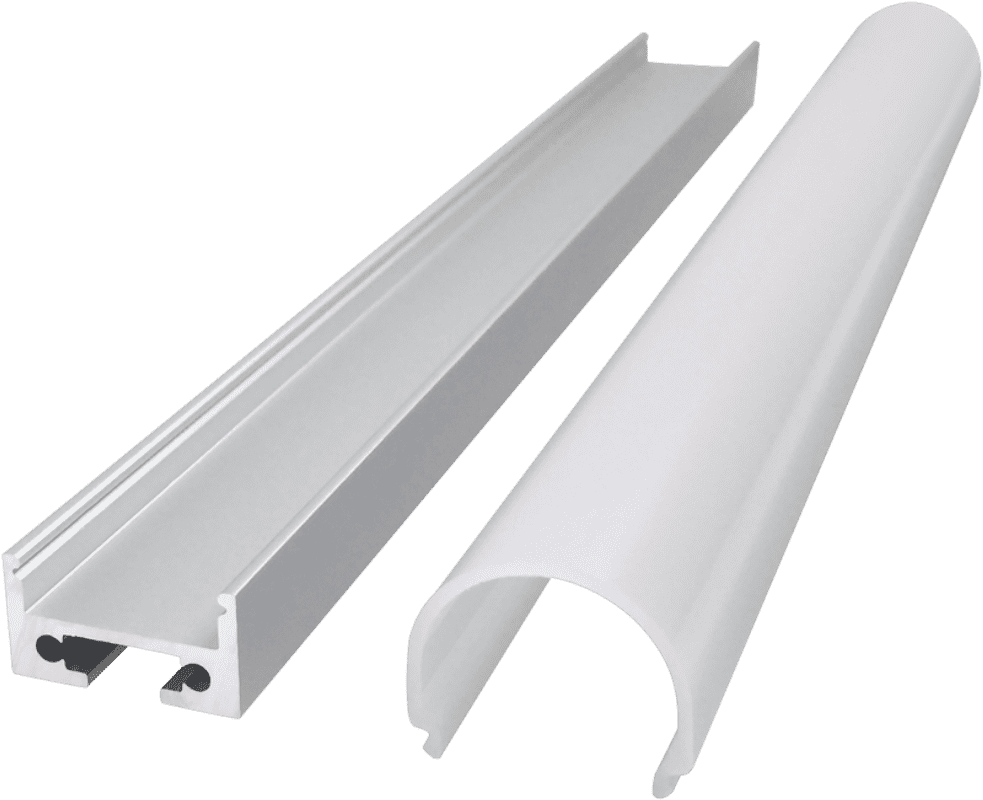 2027LED round PC three-sided light-emitting linear light hard light bar aluminum shell kit