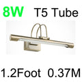 Retro Bronze 8W Led Bathroom Mirror Light 1.2Foot 0.37M T5 Tube Lights With 85-265V Waterproof Driver Mirror Front Lights