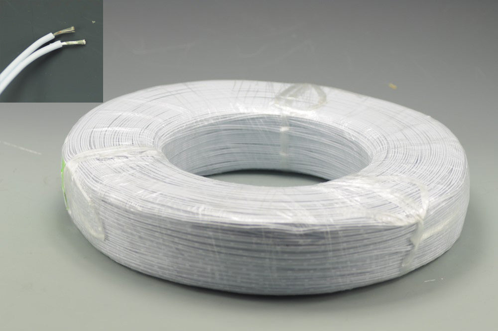 White TWO 2Pin  LED Extension  Tinned Copper Wire Cable Wire Cord Free Cutting 1M - 100M (3.28foot - 328foot) 22AWG for led strips single color 3528 5050 Strip Light
