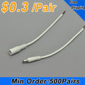Wholesale White DC Connector 22 AWG  16cm Female Male LED Power Supply DC Cable Cord For LED Strip Light