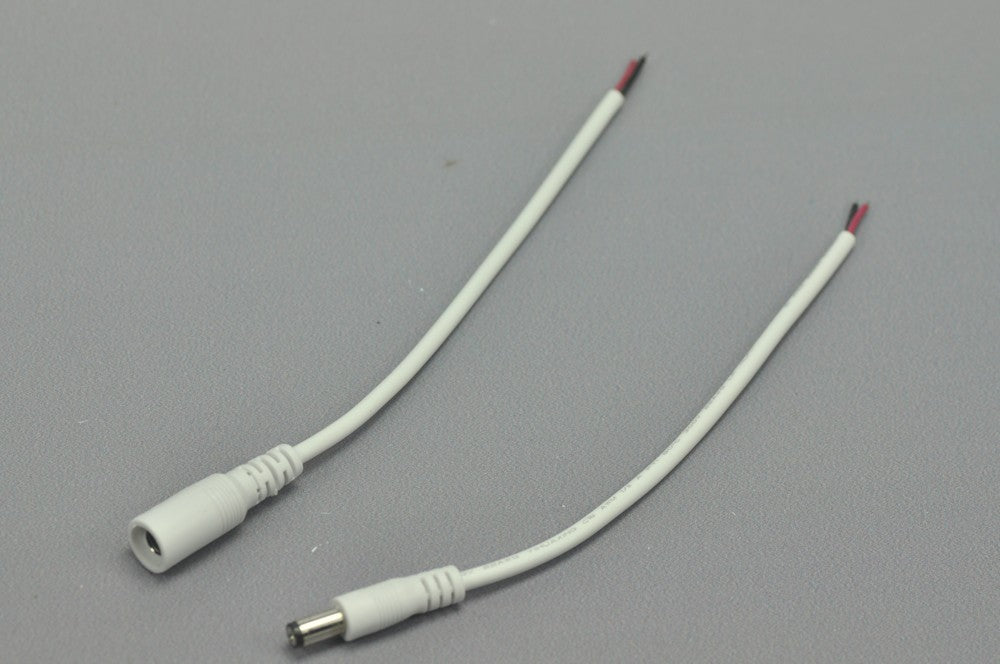 Wholesale White DC Connector 22 AWG  16cm Female Male LED Power Supply DC Cable Cord For LED Strip Light