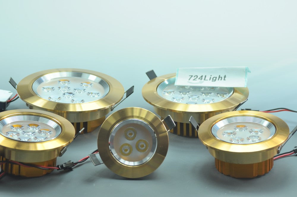 9W CL-HQ-03-9W  Recessed Ceiling light Cut-out 114mm Diameter 5.5" Gold Recessed Dimmable/Non-Dimmable LED Downlight