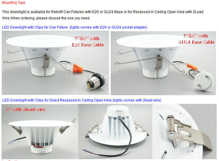 12W LD-DL-HK-06-12W LED Down Light Dimmable 12W(100W Equivalent)  Recessed LED Retrofit Downlight