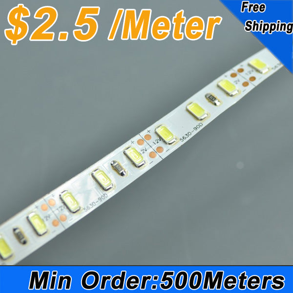 Wholesale SuperBright 450LEDs 5630 5meter(16.4ft )/reel 90LEDs/meters Single Color Pure/Warm/Cool White