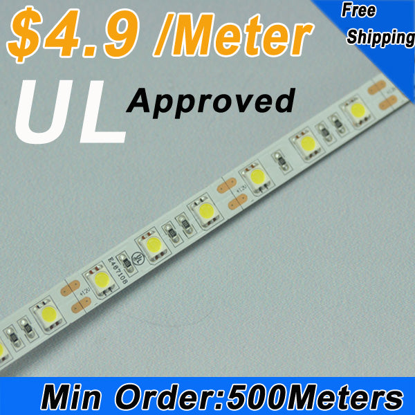 Wholesale 100% UL Approved 12V LED Flexible  Strip SMD5050 UL Certification 12V Strip Light 1 meter(3.28ft) 60LEDs