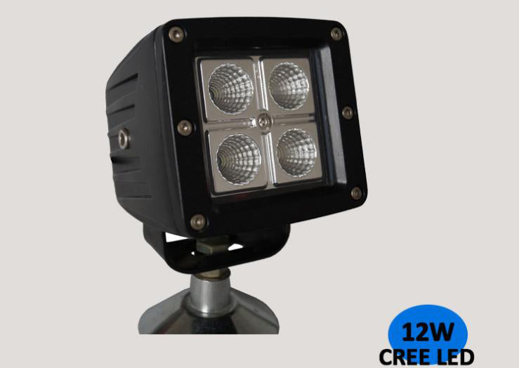 12W LED Work Light  6500K LED Light Bar IP68 CREE LED 864 Lumens Spot Flood Off Road Driving Light
