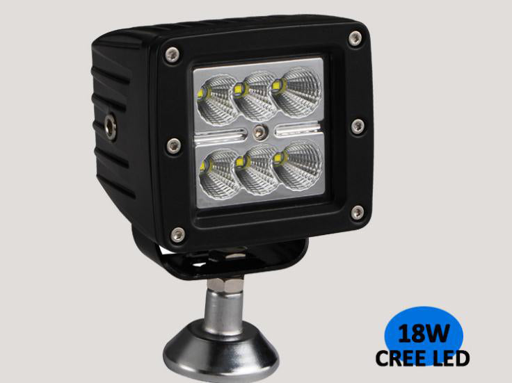 18W LED Work Light  6500K LED Light Bar IP68 CREE LED 1296Lumens Spot Flood Off Road Driving Light