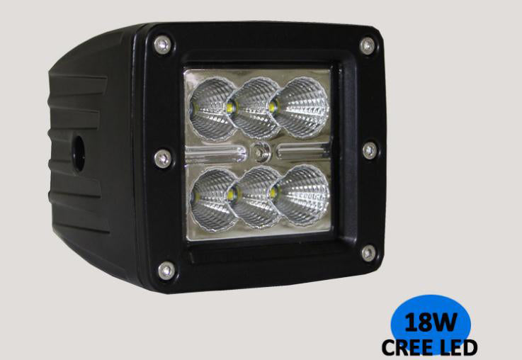 18W LED Work Light  6500K LED Light Bar IP68 CREE LED 1296Lumens Spot Flood Off Road Driving Light