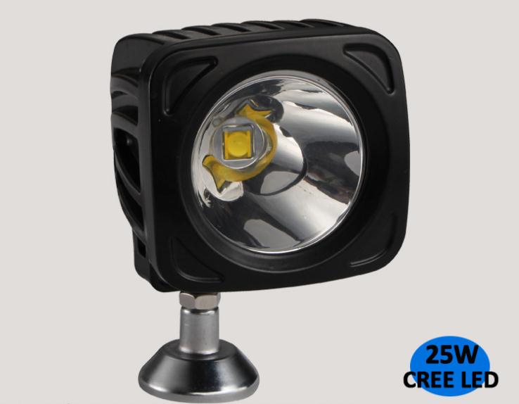 25W LED Work Light  6500K LED Light Bar IP68 1700 Lumens CREE LED Spot Flood Off Road Driving Light