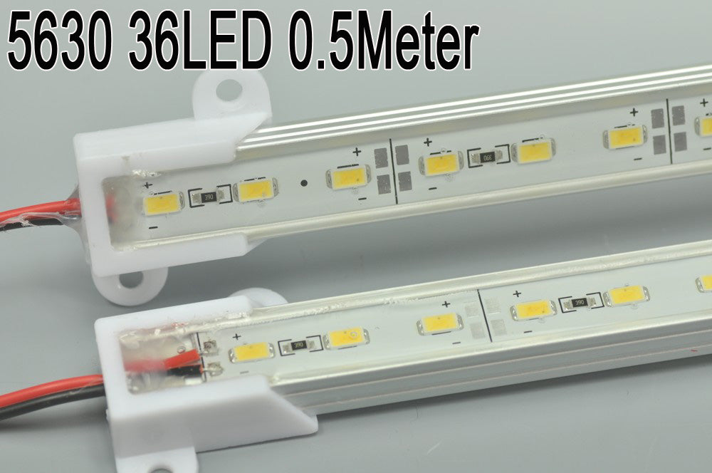 12V 0.5Meter  12V SMD5630 Waterproof Strip light 19.65inch 5630 Rigid LED Strips Bar Aluminium Profile 0.5meter  Rigid Strip Light