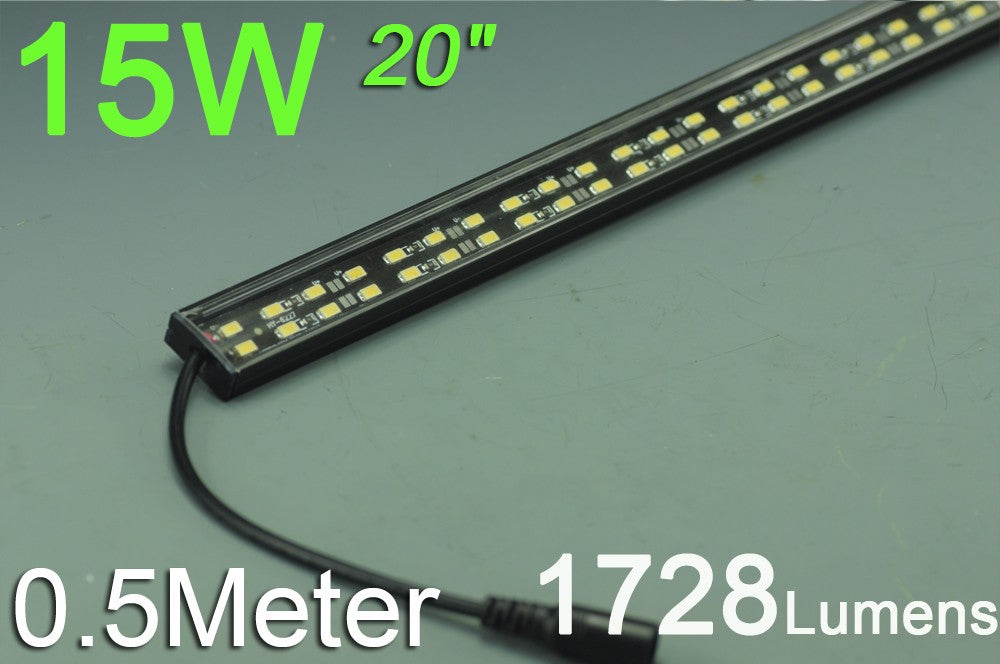 Black 0.5meter 20inch Bestsell Double Row LED Bar 72LEDs 5050 5630 Rigid Bar