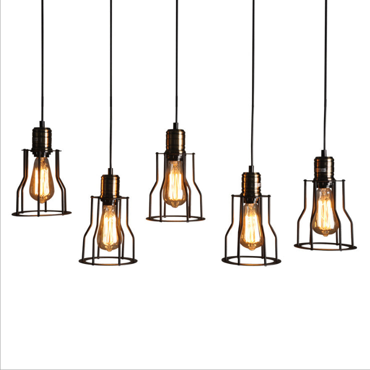 Hanging Lamp Black Iron Chandelier E27 Lights Pendant Lights Customizable Chandelier Pendant Lighting