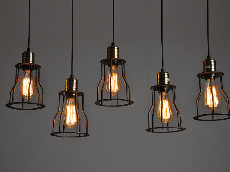 Hanging Lamp Black Iron Chandelier E27 Lights Pendant Lights Customizable Chandelier Pendant Lighting