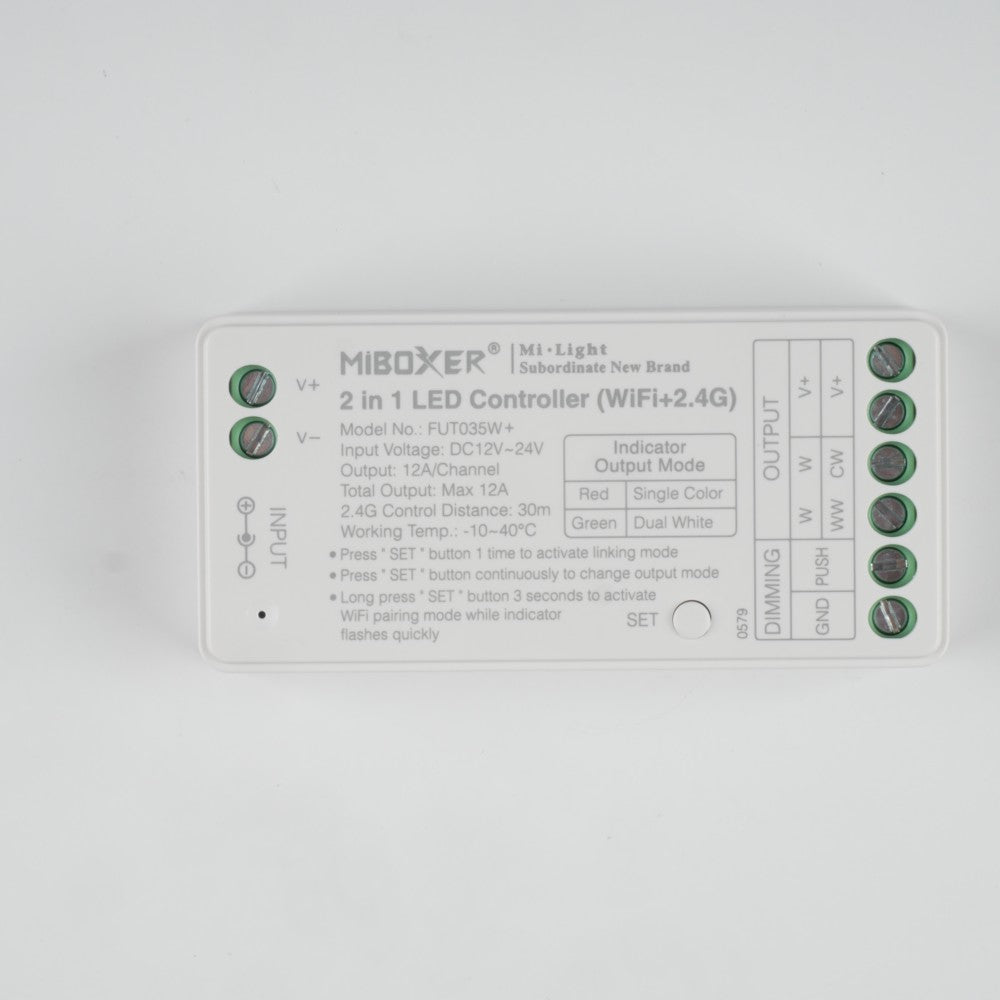 12A LED 2 in 1 LED Controller For Single color/Dual White LED Strip