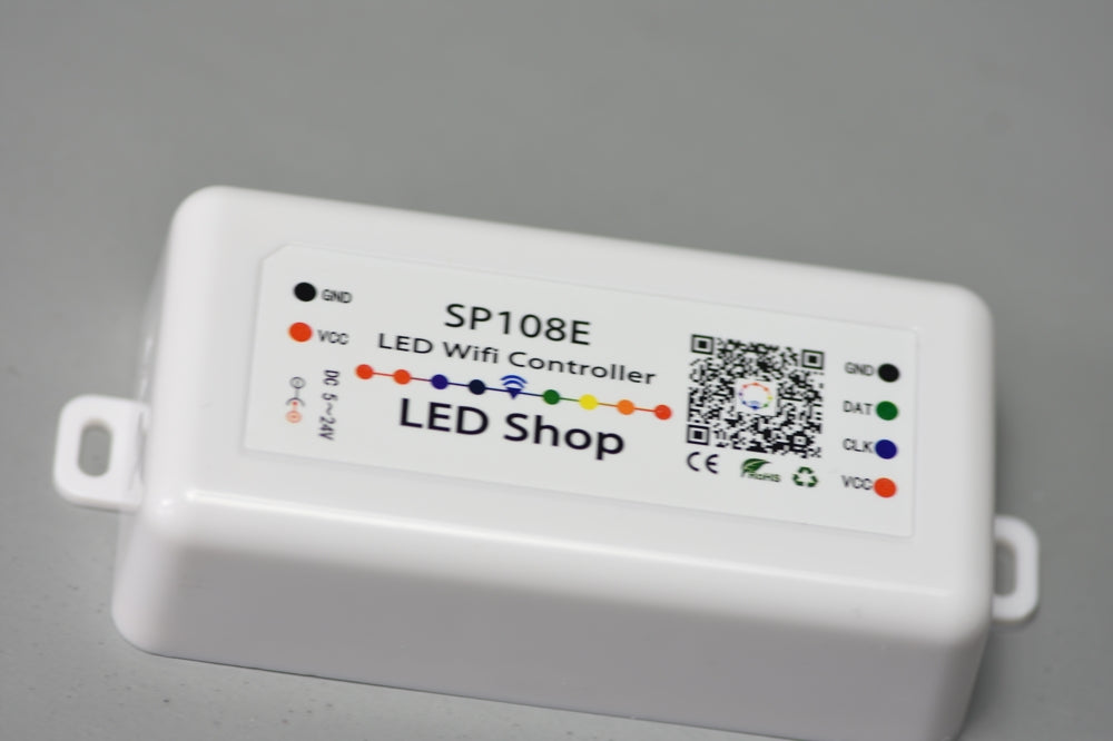 SP108E Wireless Bluetooth Controller APP WS2811 WS2812B WS2801 SK6812 APA102 Individually Addressable Programmable LED Strip Pixel Module Panel Light DC5V-24V for IOS/Android