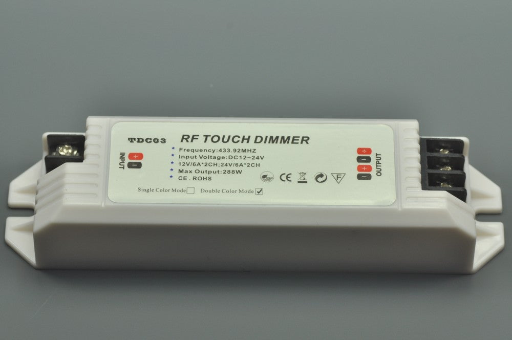 12V-24V LED Single Color Controller  Double Color Controller for pure white and warm white led strip Controller 288W max 6A
