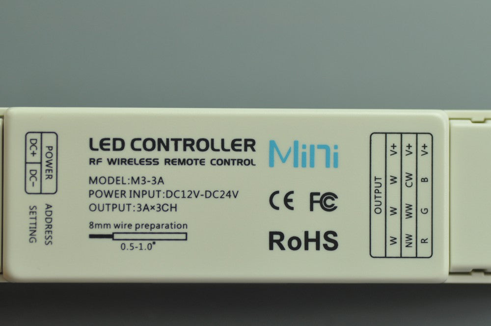 Led Strip Light MINI RF Single Color LED CONTROLLER Adjust Dimmer With Remote Control