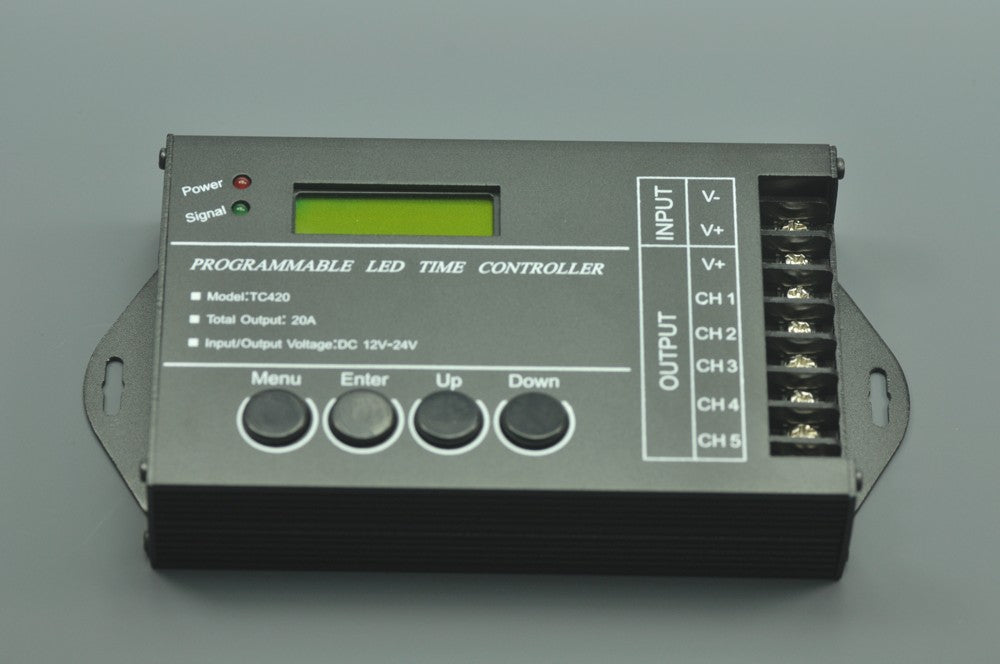 Programmable  LED Controller DC12V 24V 5 Channels 20A Programmable Time LED RGB/Single color Strip Controller
