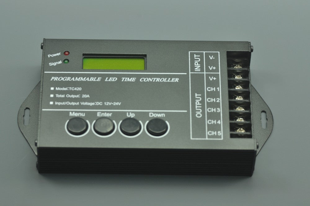 Programmable  LED Controller DC12V 24V 5 Channels 20A Programmable Time LED RGB/Single color Strip Controller